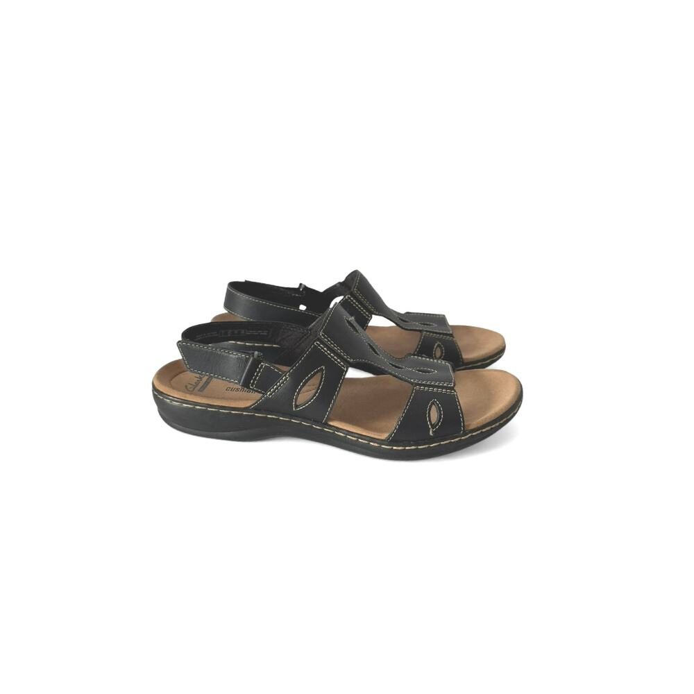 Clarks Collection Women’s Leisa Lakelyn Black Leather Slingback Sandals 9.5 M